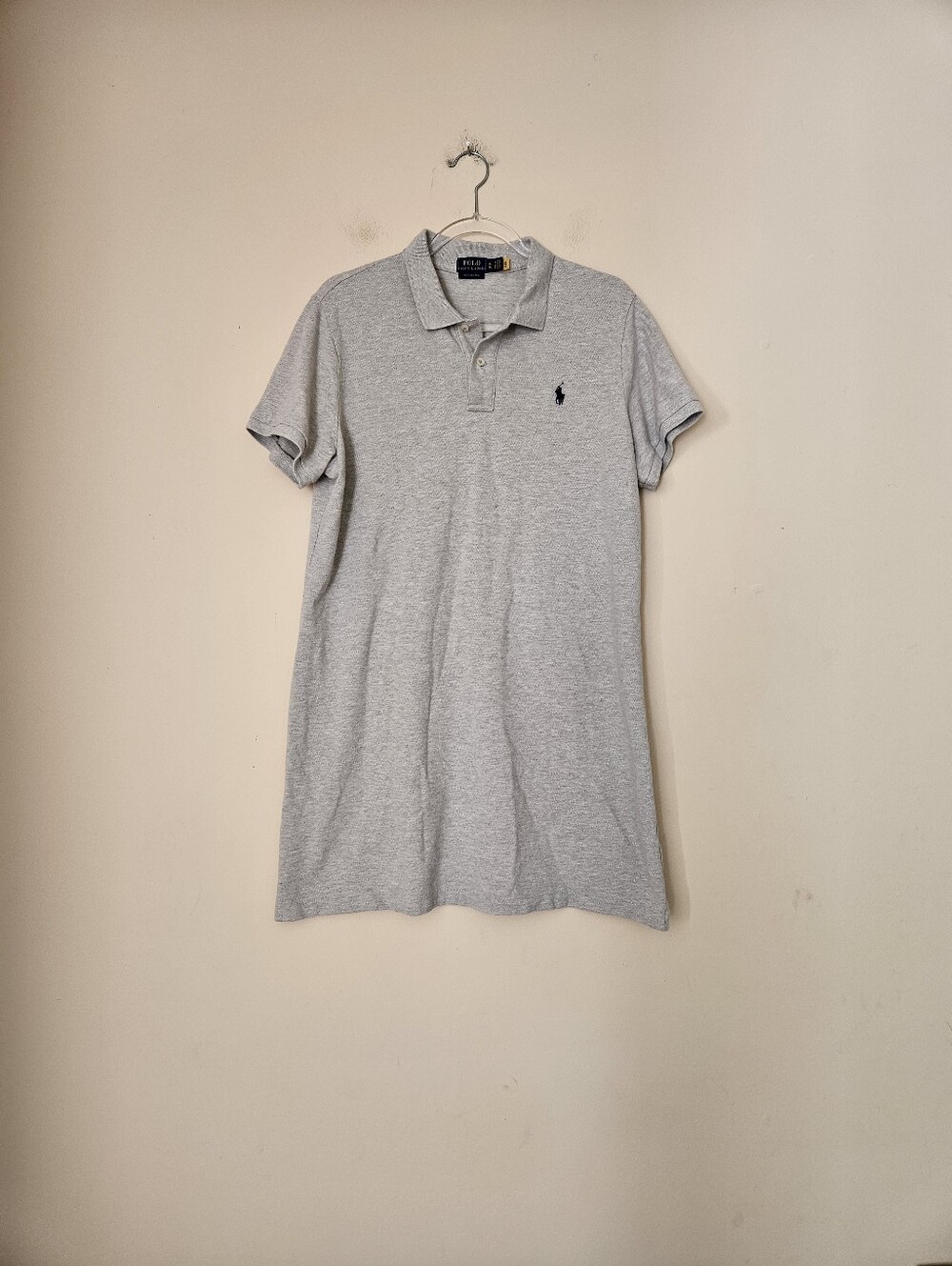 Polo Ralph Lauren Women's Light Gray Mesh Mini Dress, Size XL